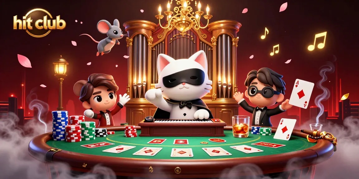 Experience the thrill of the hit club with this vibrant casino scene featuring a magical cat at the organ.