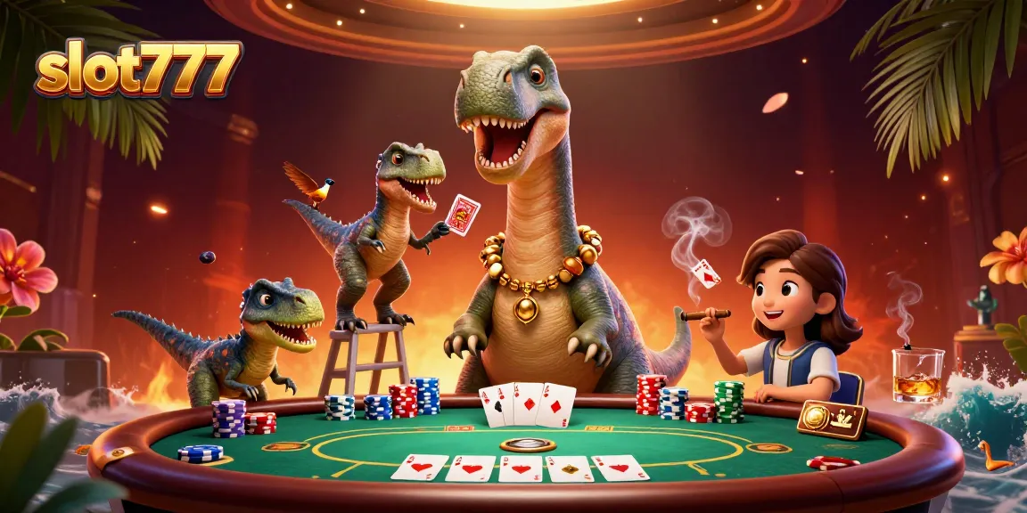 Engage in exciting gameplay at slot777, featuring dynamic casino action and colorful poker elements.