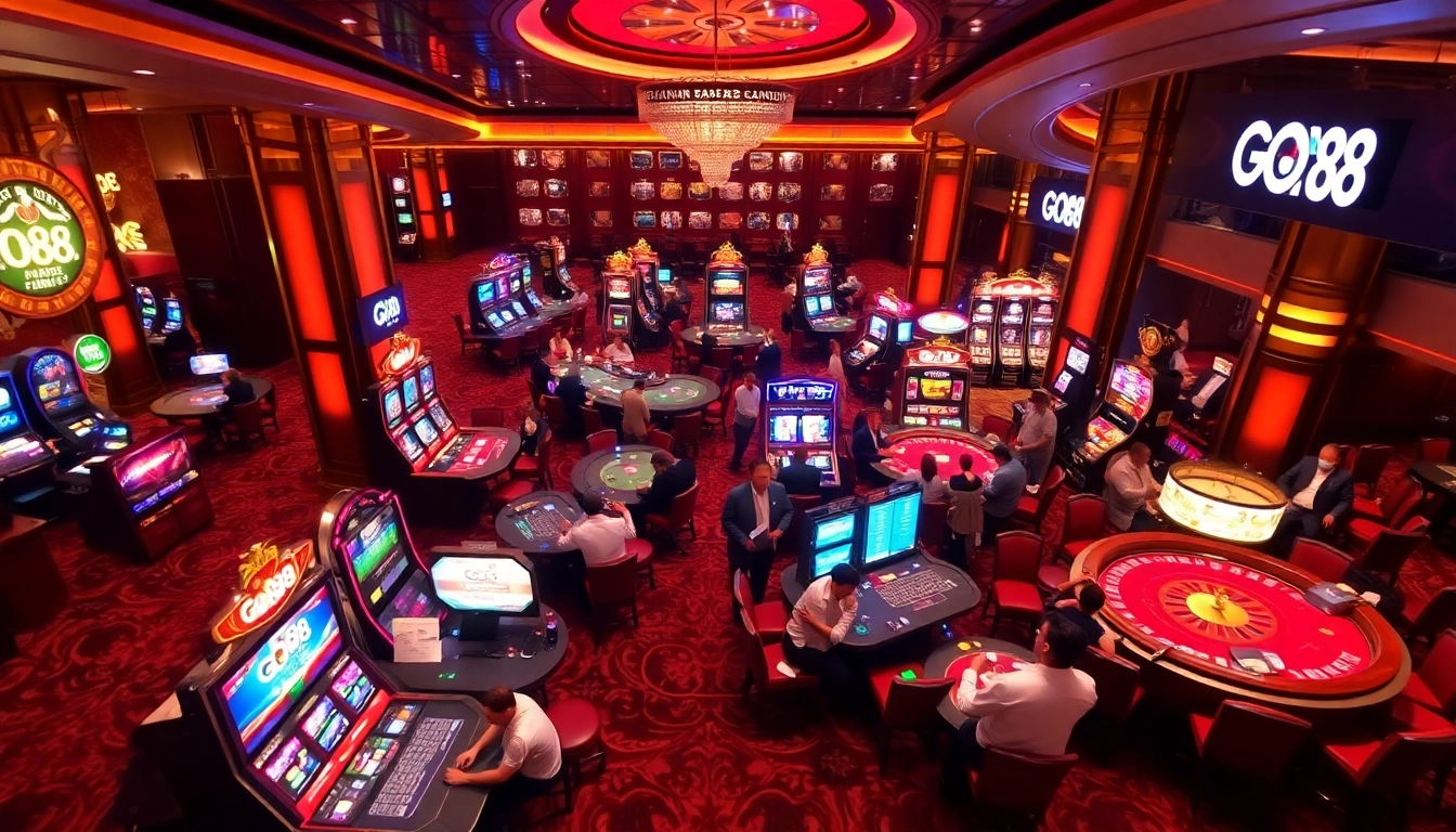 Players enjoying exciting casino games at GO88, capturing the thrill of gambling.