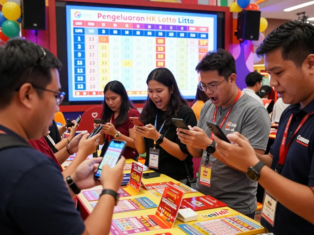 Suasana menarik para penjudi merayakan hasil Pengeluaran HK Lotto di acara lotere yang meriah.