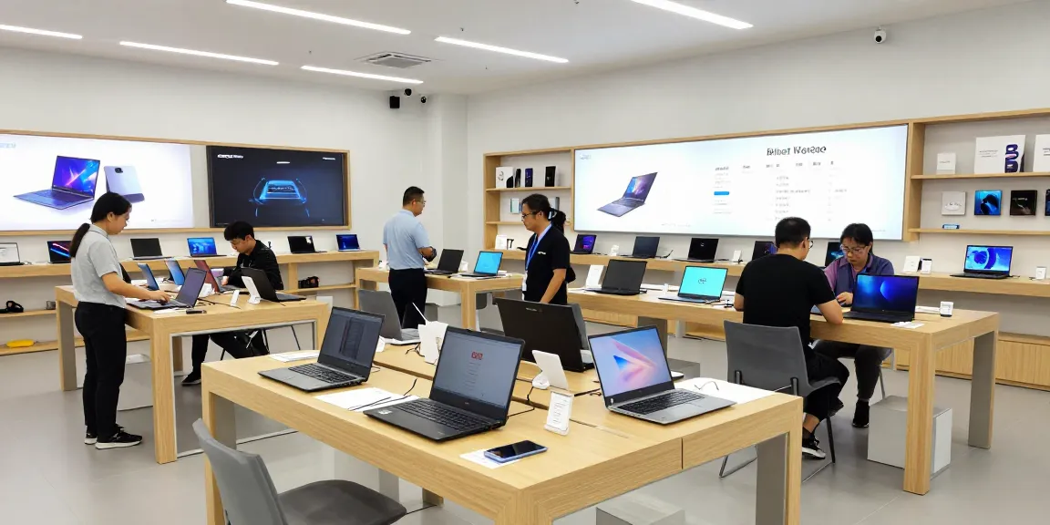 Shop for laptops at ulpressbureau.ma with vibrant displays and customer interactions