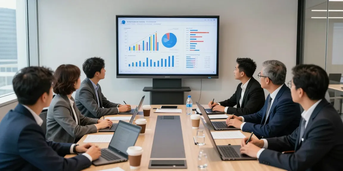 Expert team discussing international project funding strategies in a modern conference room.