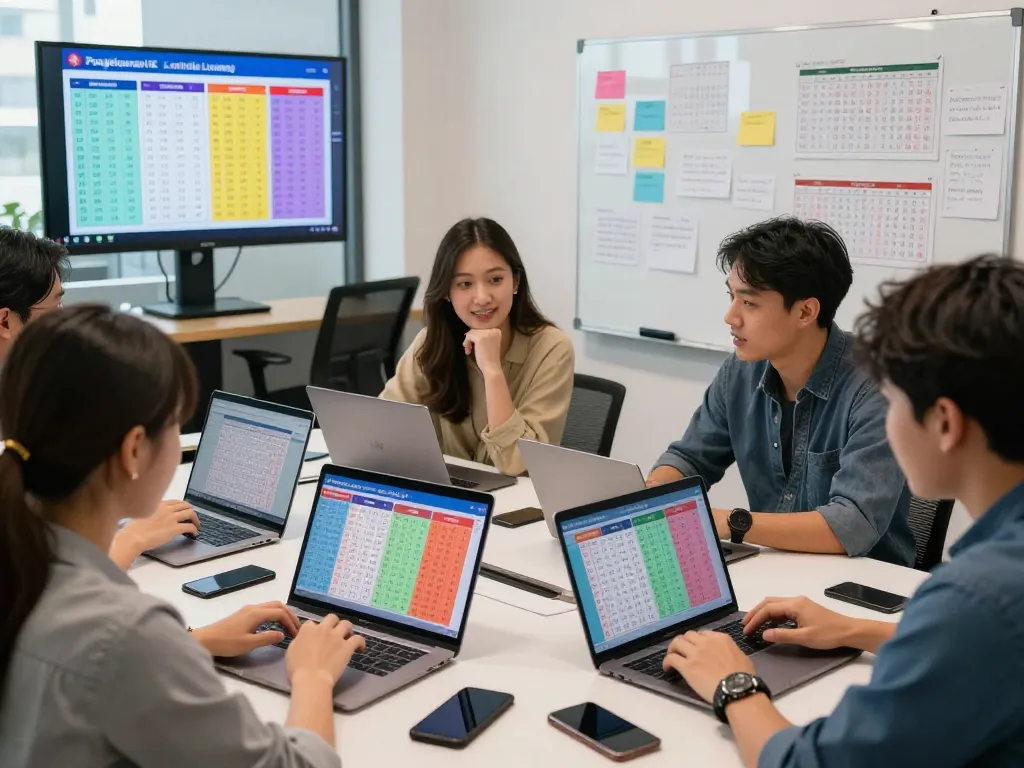 Kumpulan yang bersemangat menganalisis data dan strategi Pengeluaran HK Lotto di ruang coworking modern.