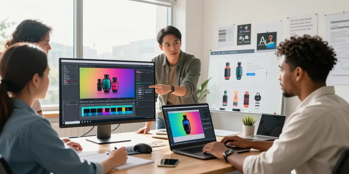 Team utilizing rmbg.pro for efficient background removal in a modern office.