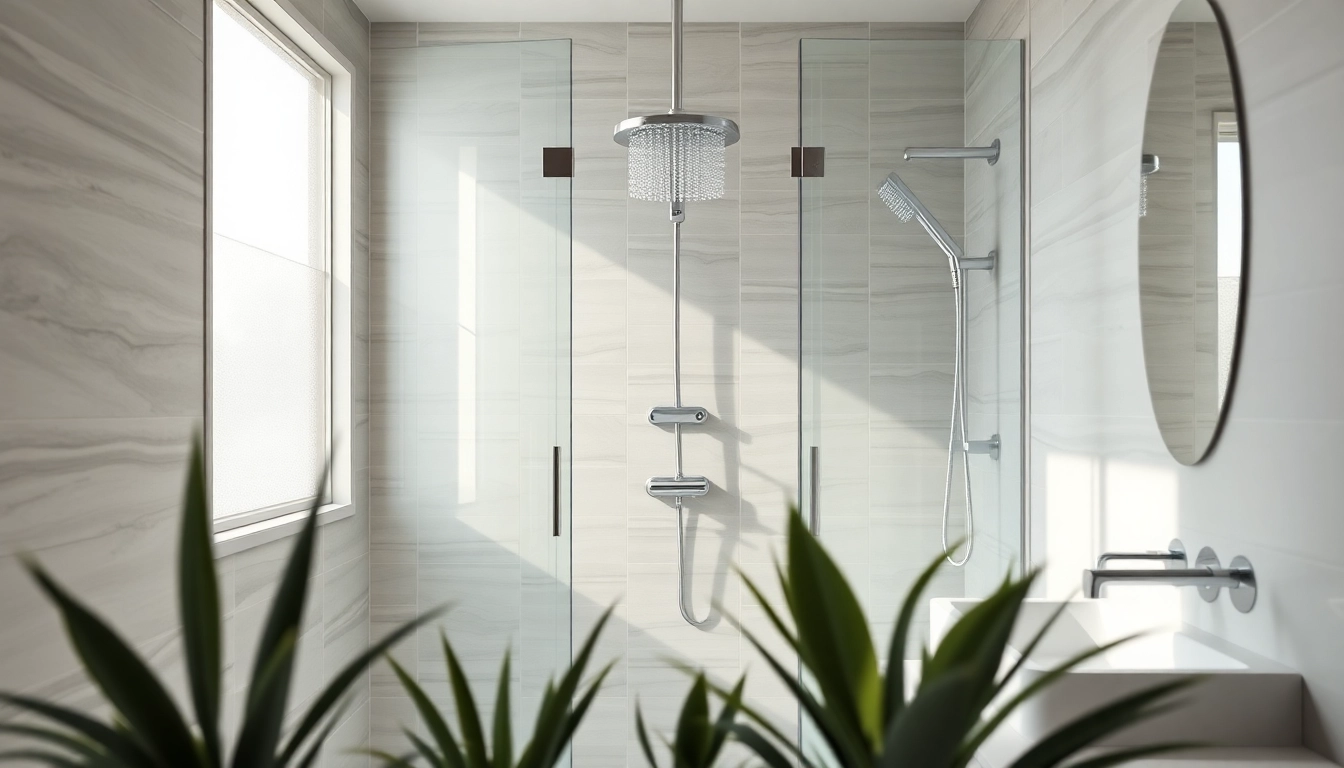 Detail of elegant showers au showcasing a modern shower design in a stylish bathroom.