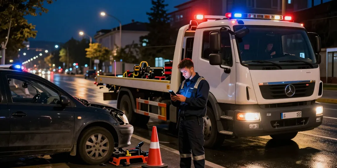 evakuatori evakuatori tbilisi roadside emergency scene with a tow truck driver offering efficient vehicle assistance