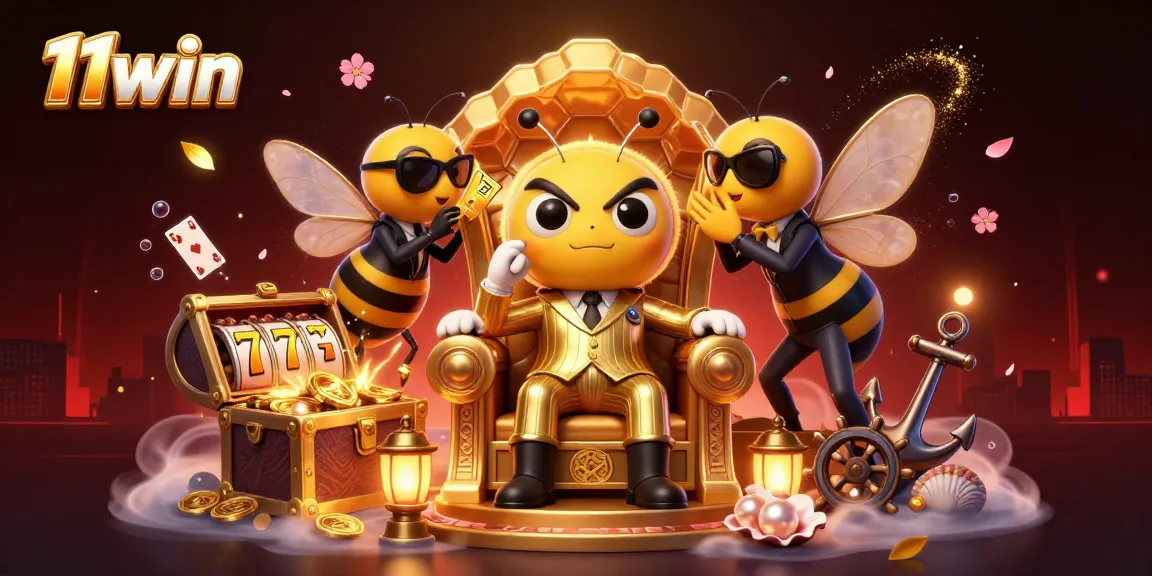 Immerse in the enchanting world of 11win with a vibrant 3D casino illustration featuring exciting gaming elements.