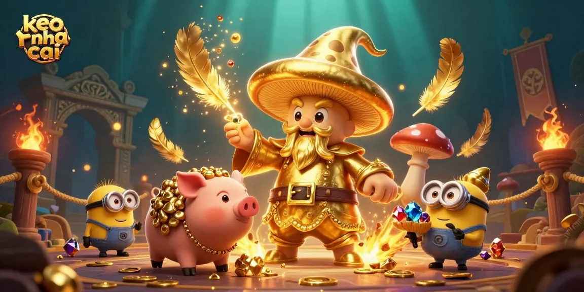 Experience thrilling action with keo nha cai, featuring a magical mushroom wizard and treasures galore!