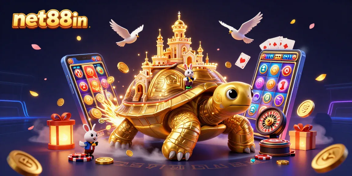 Engage with exciting gaming adventures on net88in featuring animated characters and vibrant casino elements.