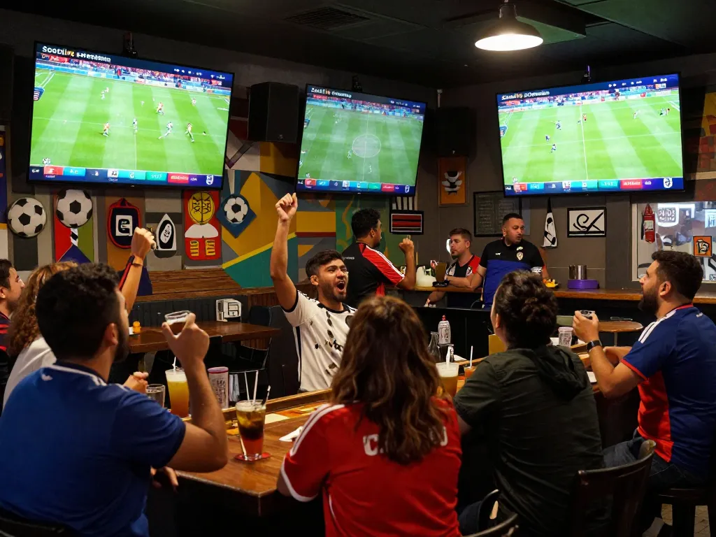 Socolive fans cheering as they watch live soccer matches with full HD streaming.