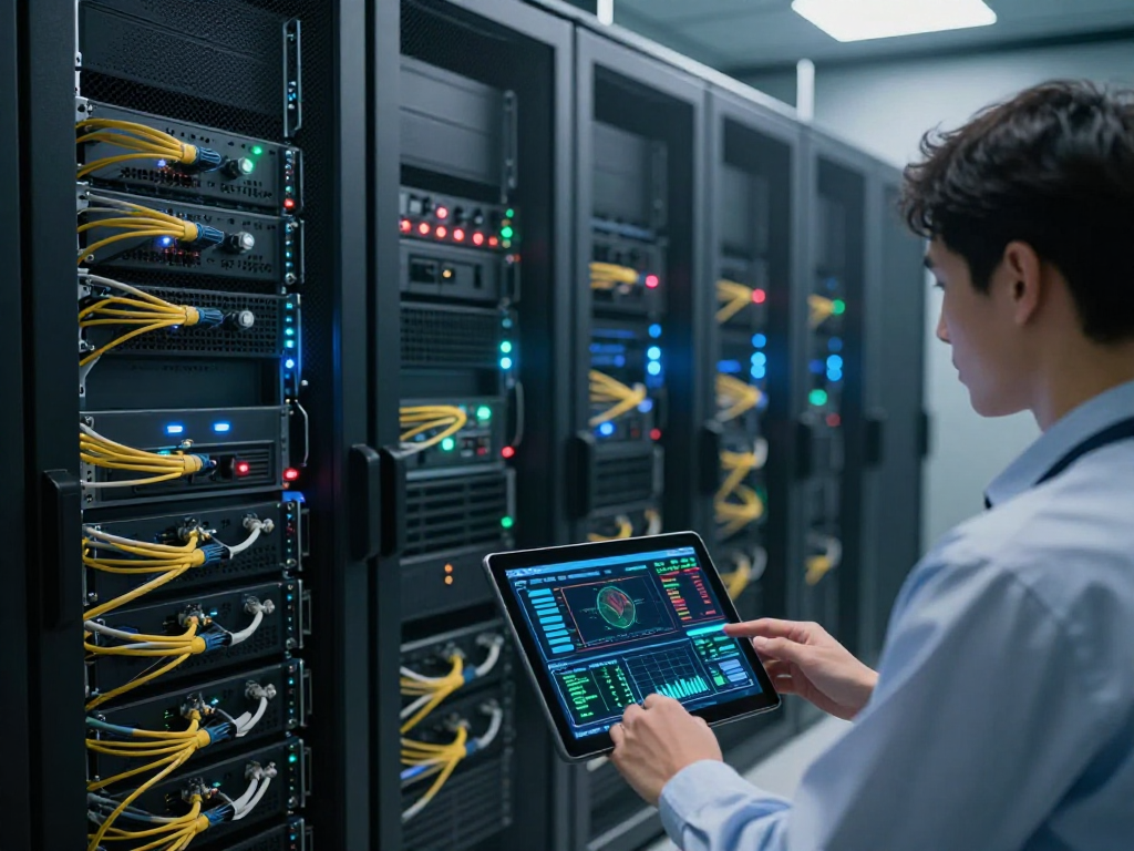 IPTV UK - Cutting-edge technology in cloud computing and digital services showcased through high-performance servers and analytics.