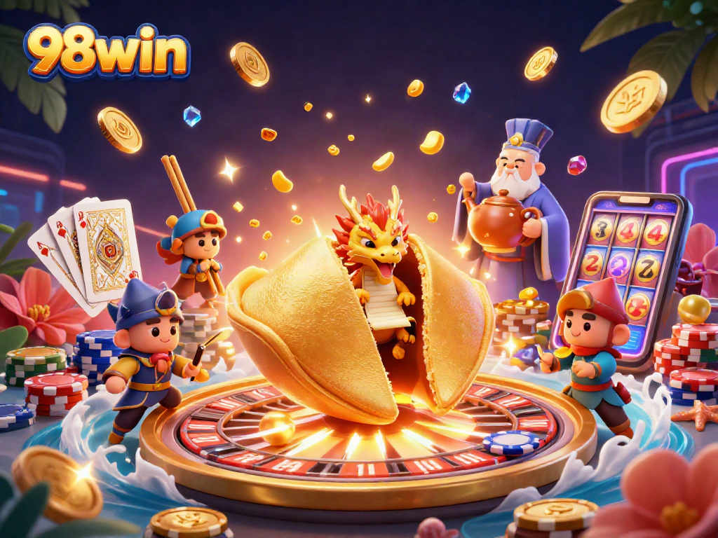 Engage with exciting gameplay at 98win, featuring vibrant casino elements and dynamic character interactions.