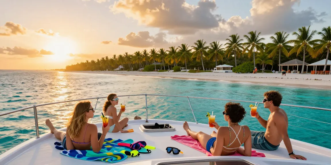Boat rental Punta Cana experience on a luxury yacht with passengers enjoying the sun.
