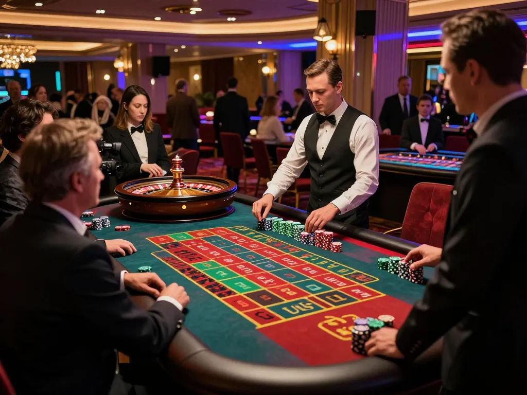 Players engage in exhilarating spins on the roulette table at hytw3339 casino venue