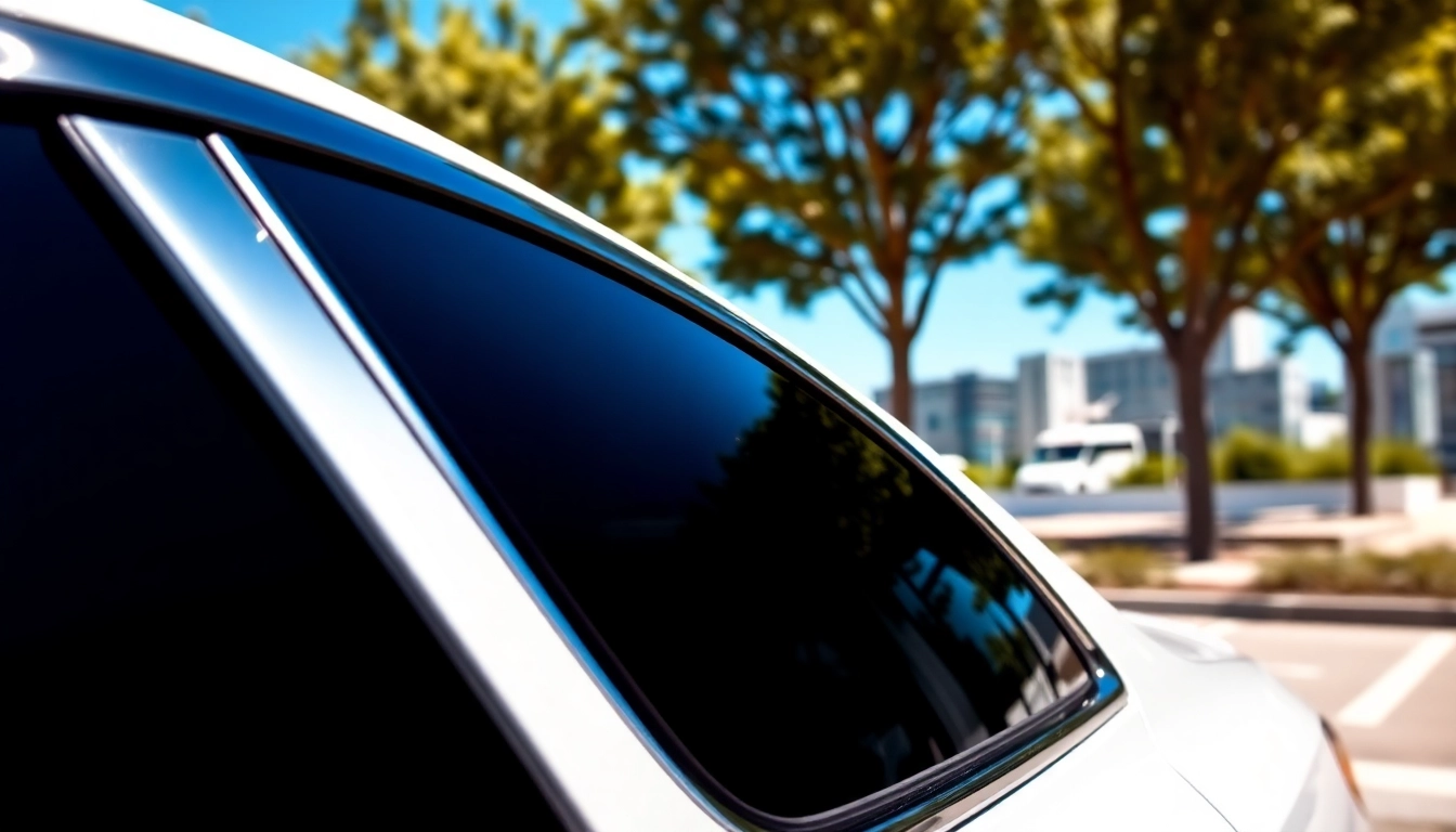 Ceramic window tint enhancing the sleek look of a modern car in sunlight