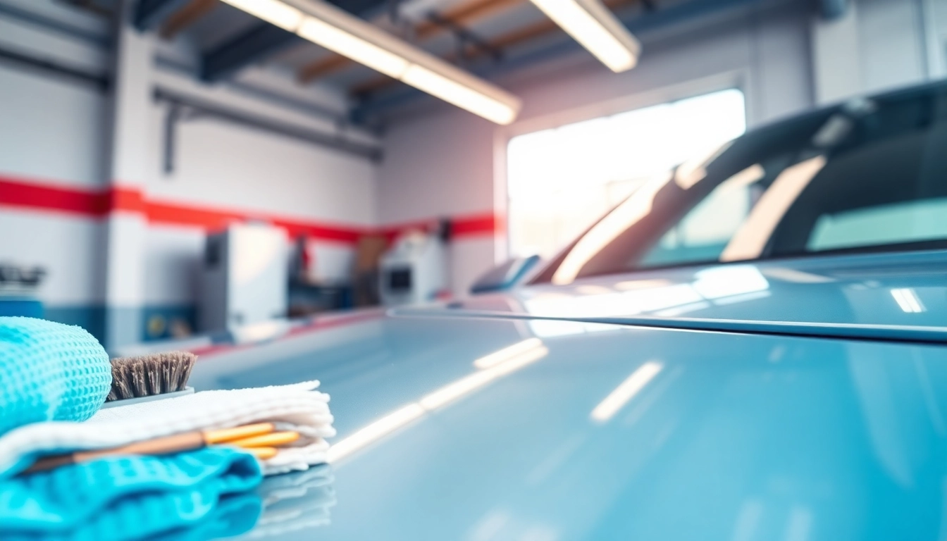Experience the best car detailing Chattanooga TN with a gleaming car in a shining garage.
