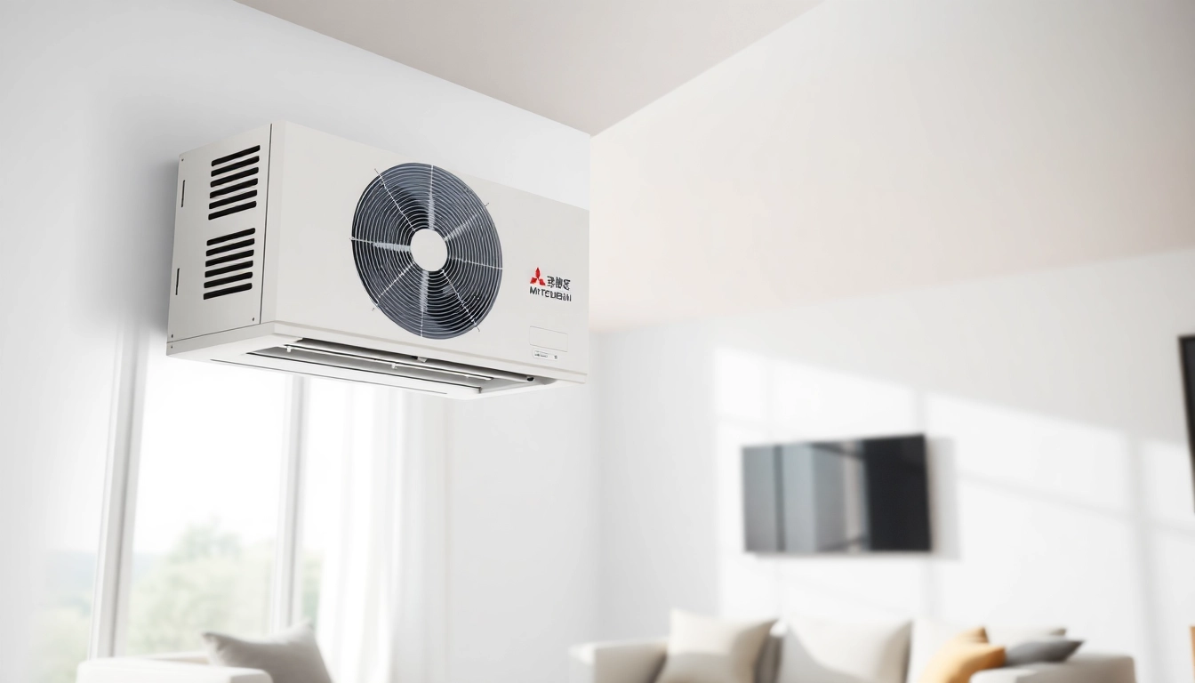 Installing a Mitsubishi mini split AC unit showcases modern comfort and efficiency in home cooling.