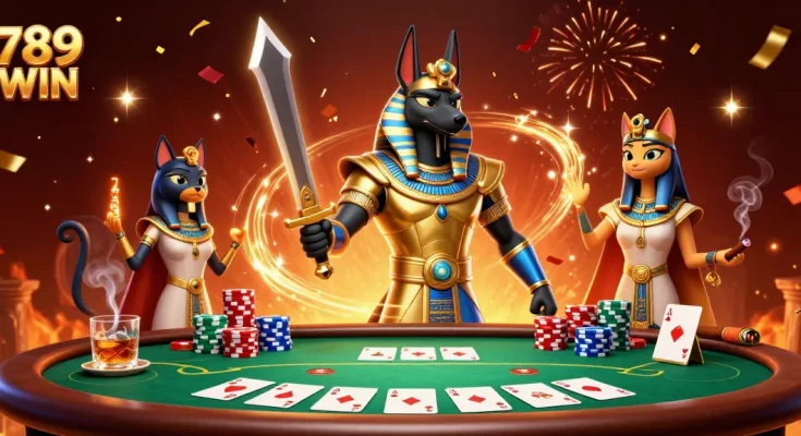 Experience thrilling gameplay at 789 WIN with vibrant casino action depicted in this captivating illustration.